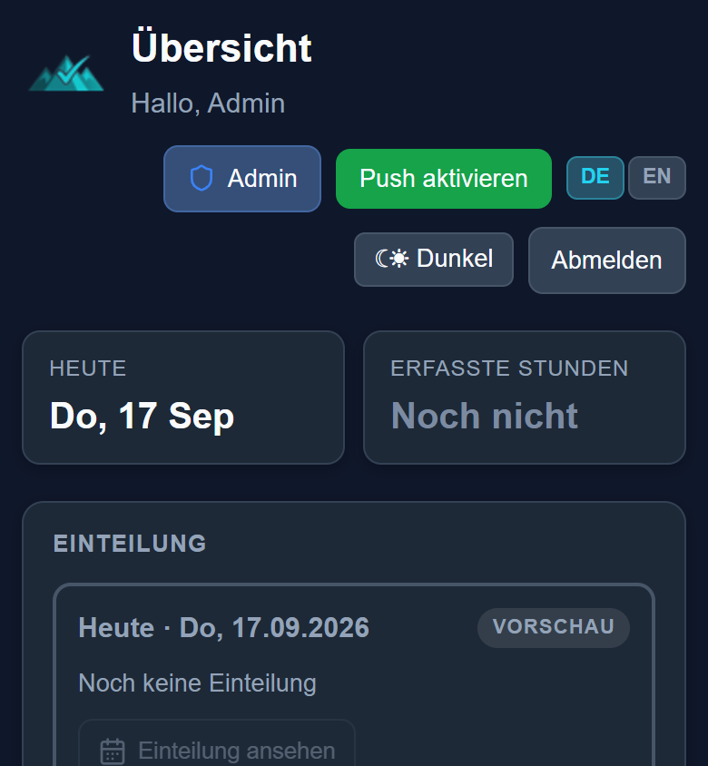 Mobile Übersicht
